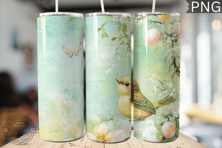 Spring Easter Tumbler Wrap - High Quality 300 Dpi