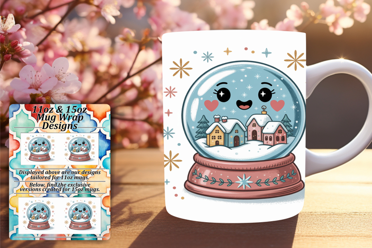 Bold 15oz Mug Wrap Png Design , Cute Christmas