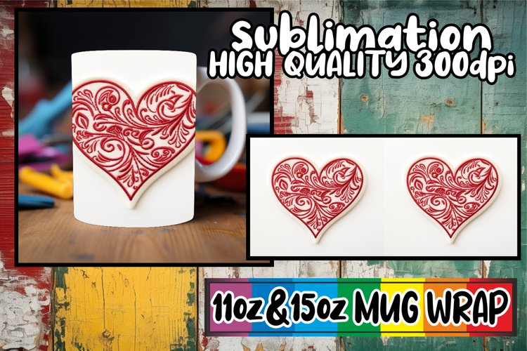Romantic Floral 3D Valentine Mug - Sublimation 11/15oz