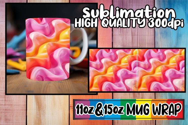 Dynamic 3D Fantasy: Abstract Mug Art 11oz/15oz example image 1