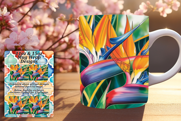 Sublime 11oz Mug Wrap Png Artwork , Flowers