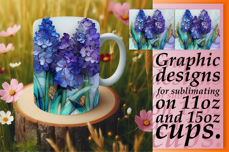 Vibrant Floral Delight Mug Wrap: Sublimation - 11oz/15oz