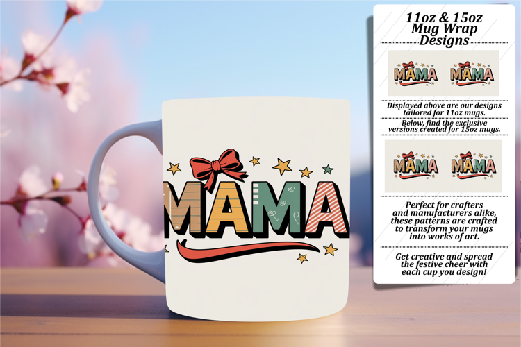 Lovely 11oz Mug Wrap Png Template , Mama