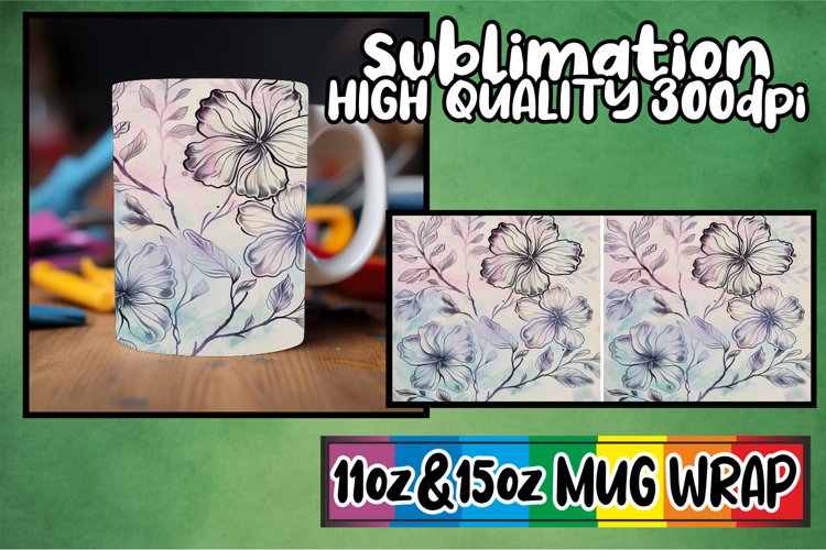 Pastel Spring Abstract Pattern Mug Wrap 11oz 15oz
