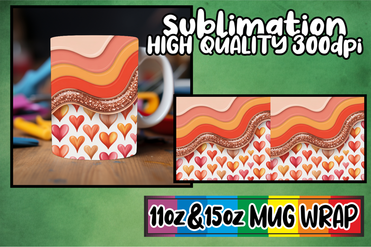 Luminous vibes sublimation mug wrap, Pattern