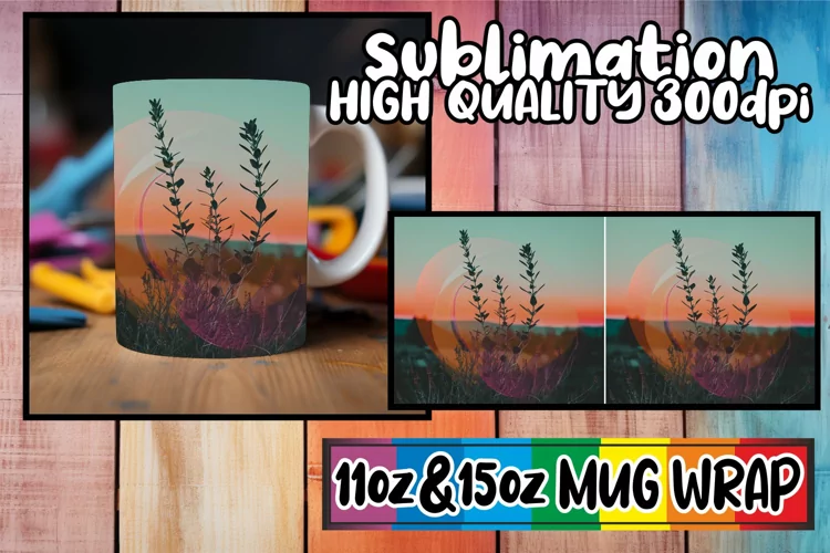 Springtime Blossom Harmony: Retro Mug Wrap Sublimation