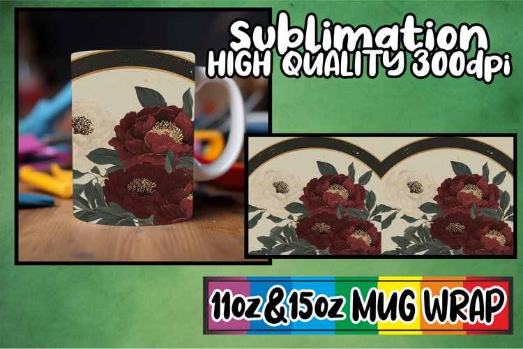 Inspiring colors 11oz 15oz mug wrap, Flower example image 1