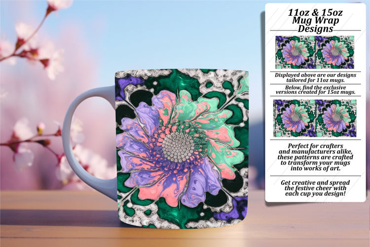Luxurious 11oz Mug Wrap Png Design , Abstract Pattern