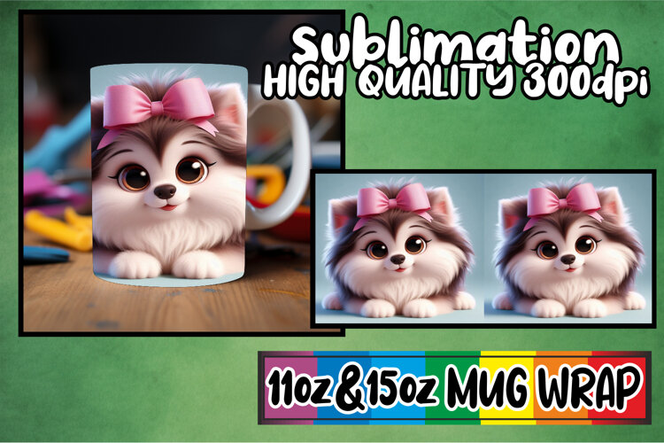 Wholesome memories sublimation wrap, 3D Dog example image 1