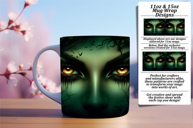Cute 15oz Mug Wrap Png Artwork , Horror Halloween