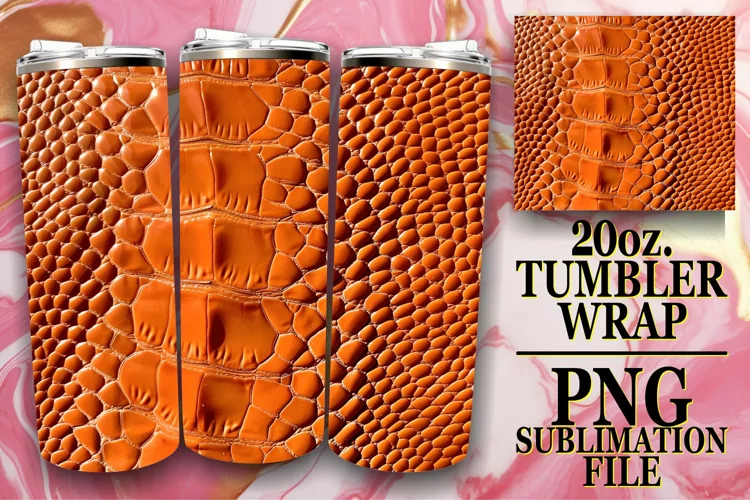 3D Patterned Quilt Tumbler Wrap PNG