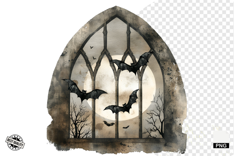 Watercolor Gothic Halloween Clipart