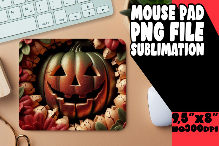 COZY MOUSE PAD INSPIRATIONAL ART, 3D Pumpkin