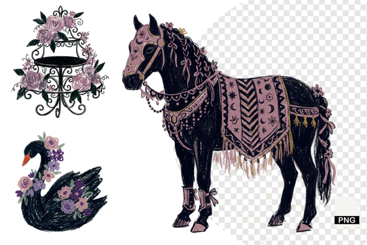 Goth Wedding Night Clipart example image 1