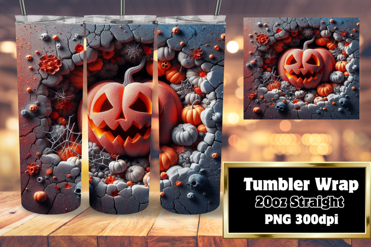 EXTRAORDINARY 20oz Tumbler Graphic , 3D Pumpkin