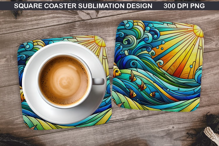 Summer Coaster Sublimation, Summer Coaster PNG Design