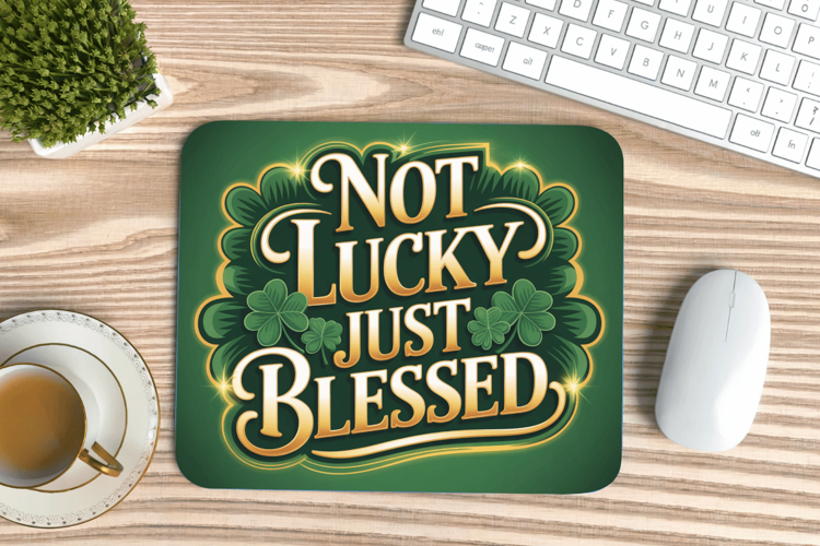 Not Lucky Just Blessed Mouse Pad PNG Sublimation Design