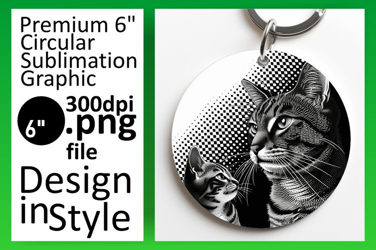 Vibrant Cat Sublimation: Keychain   Coaster Joy
