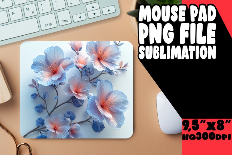 Chic Colorful 3D Floral Pattern Pad: Sublimation Charm example image 1