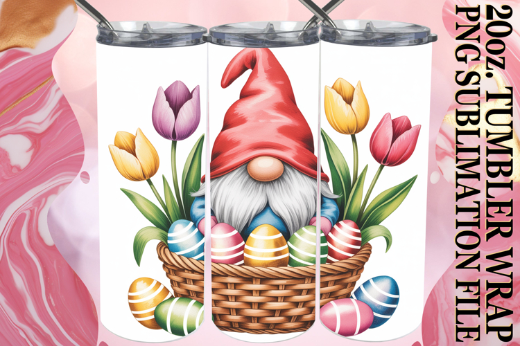 Radiant Adventures 20oz tumbler wrap, Easter Gnomes