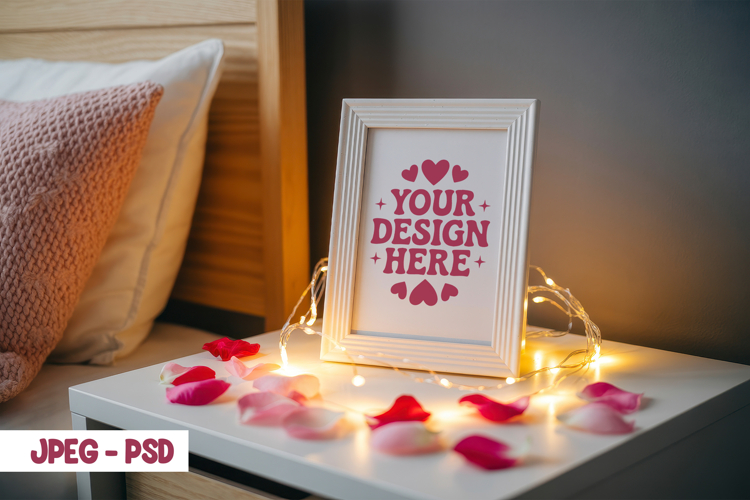Valentine Bedroom Frame PSD JPEG Mockup