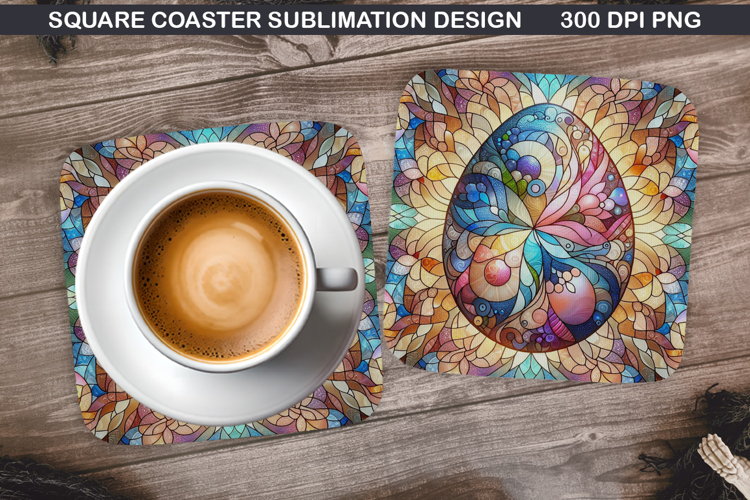 Easter Flower Coaster Sublimation, Easter Coaster PNG Design