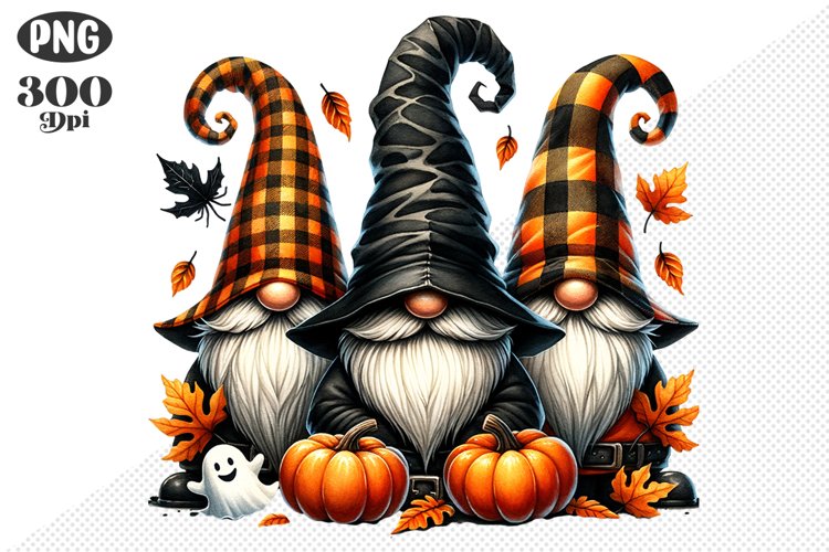 Halloween Gnomes Sublimation - Clipart PNG Design