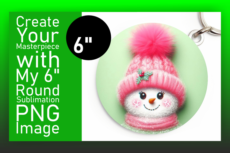 Creative Circle Design Keychain Template , Snowman
