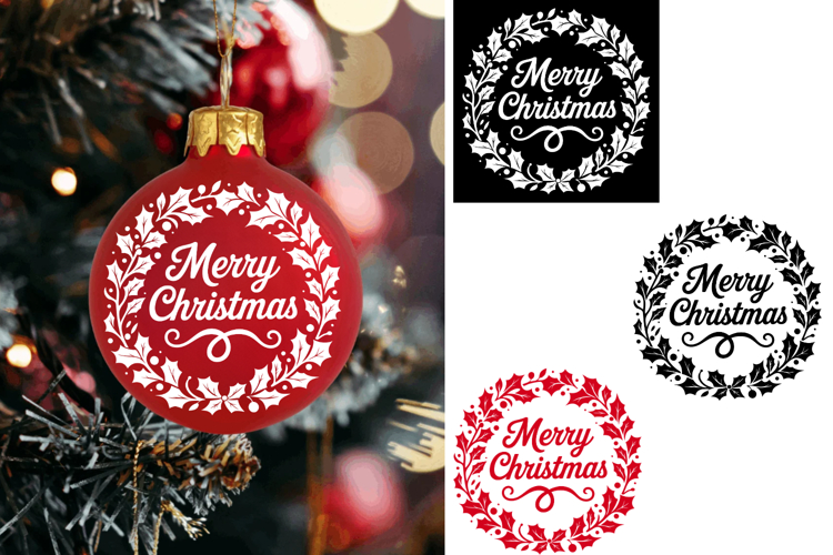 Merry Christmas Ornament Ball, Christmas Svg Png