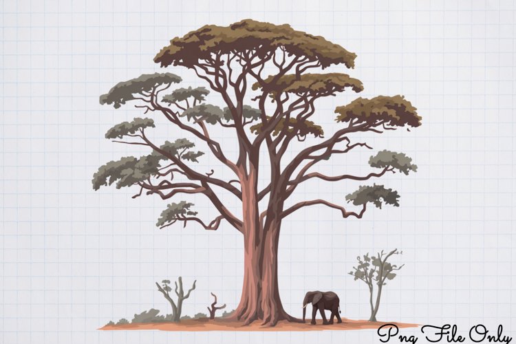 Watercolor Safari Adventure Clipart PNG