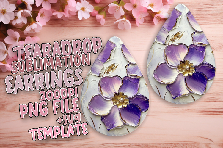 Whimsical Teardrop Design for Earrings Printing , 3D Flower