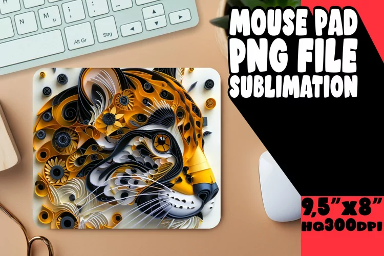 Cat Magic Sublimation Mouse Pad - 3D Design