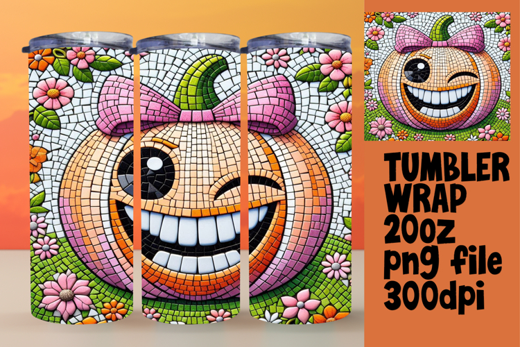LUXE PNG Tumbler Design 20oz , Cute Pumpkin