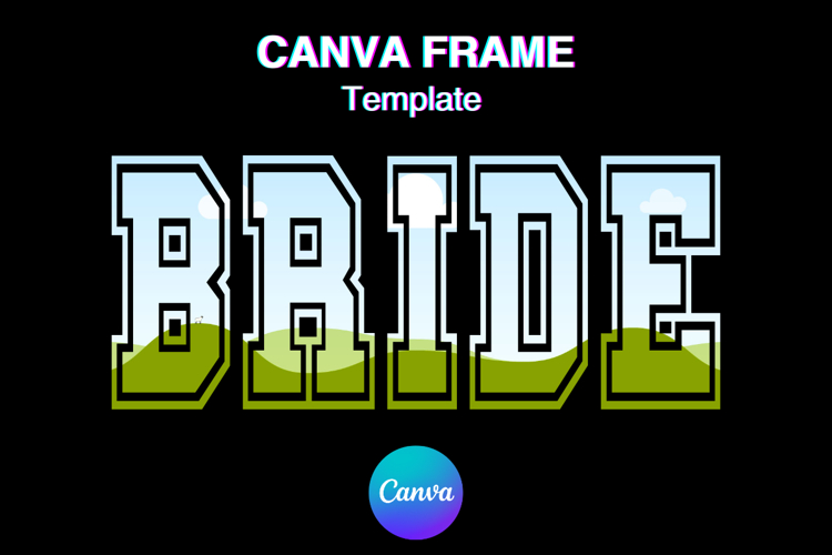 BRIDE Canva Frame Varsity Valentines Wedding Photo Frame