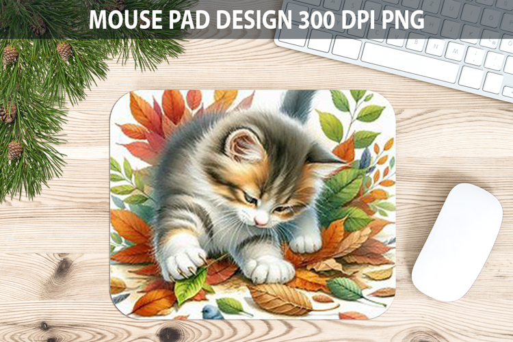 Cat Mouse pad Sublimation - Thanksgiving Animal PNG Design