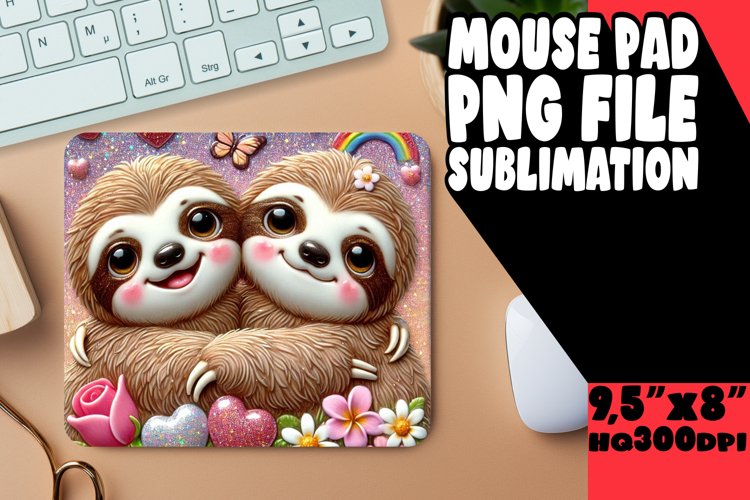 Cheerful Mouse Pad Sublimation Style, Sweet Animals example image 1