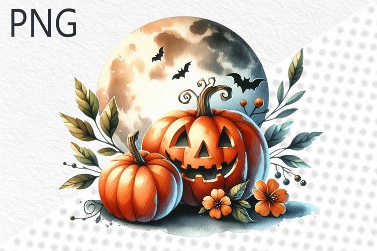 Halloween Pumpkins Sublimation - Clipart PNG Design