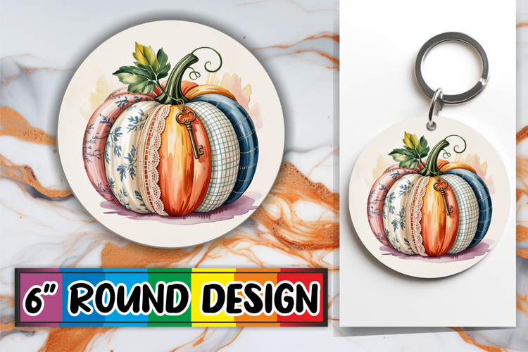 Radiant Circle Car Coasters, Pumpkin Watercolor