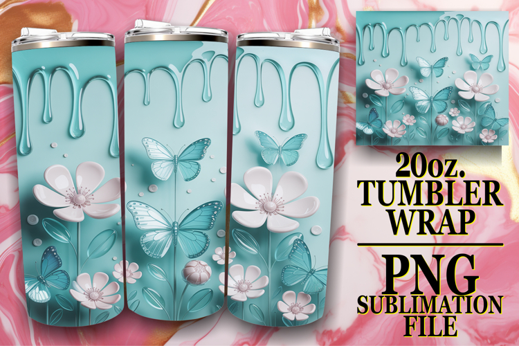 Cozy Dreams 20oz tumbler wrap, 3D Flowers