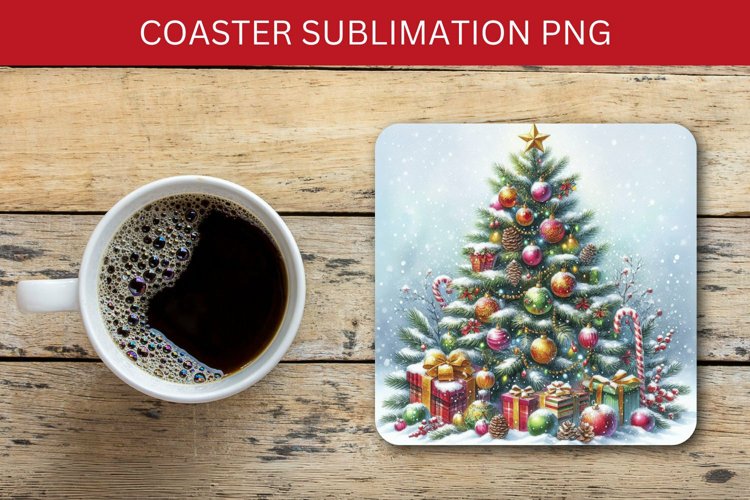 square coaster - christmas tree