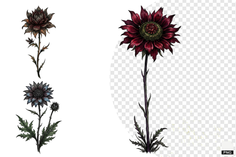 Goth Wildflowers Clipart