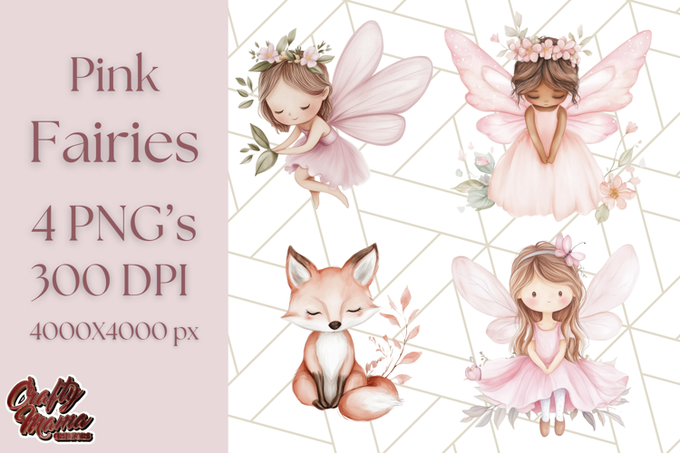 Pastel Pink Fairy Garden Clipart, Enchanted Cottagecore Png example image 1