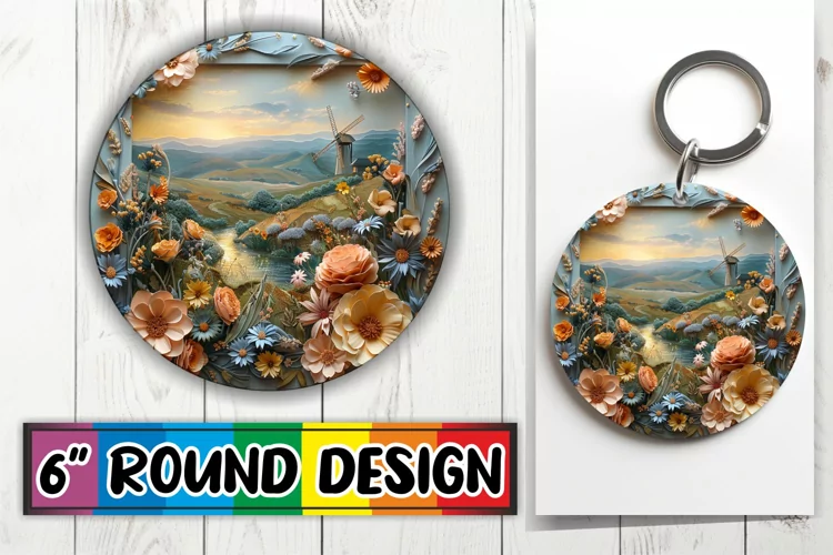 Landscape Circle Keychain Assortment