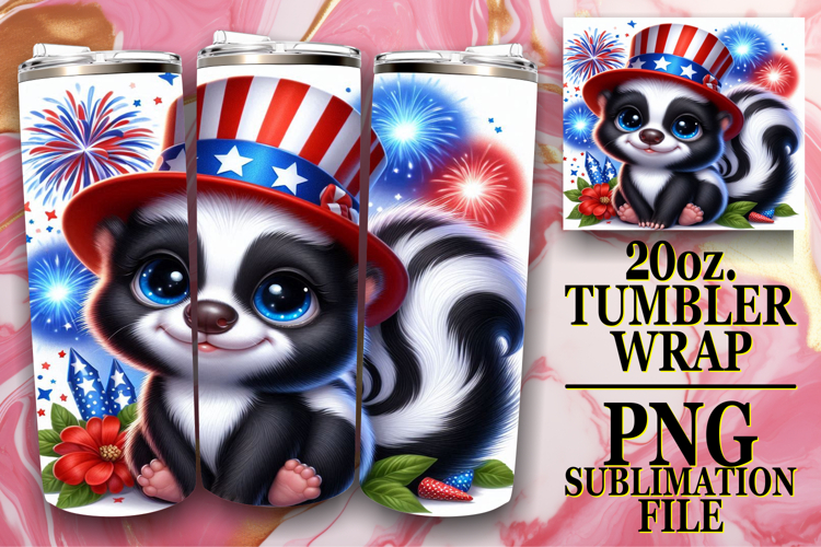 Joyful Spirits 20oz tumbler wrap, USA Animals