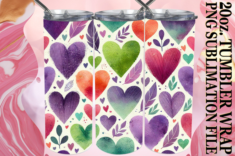 Bright Reflections 20oz tumbler wrap, Heart