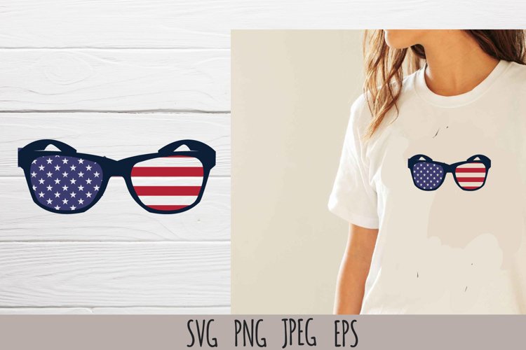 Patriotic sun glasses SVG cut file example image 1