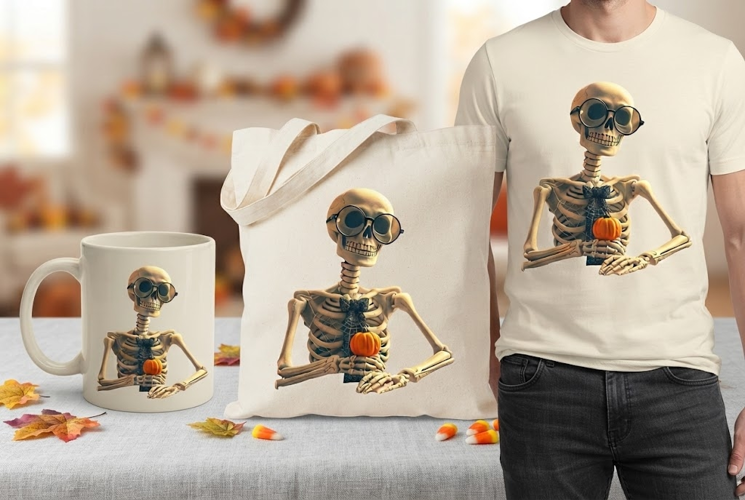 Skeleton Teacher Halloween PNG | Cute Pumpkin School Clipart