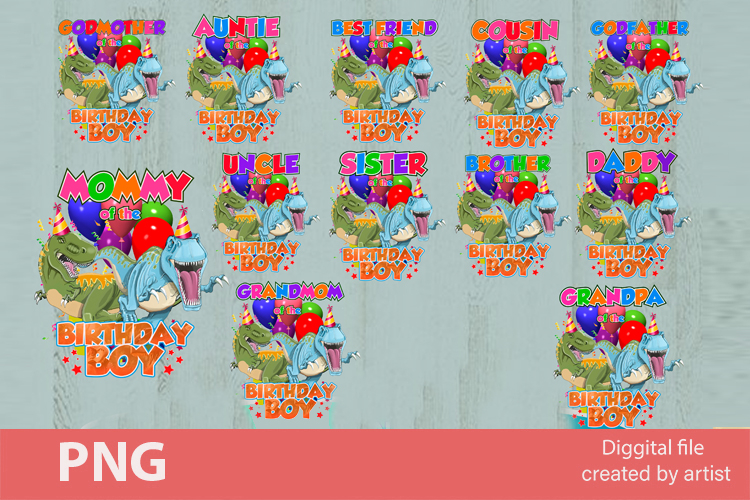 Dinosaurs birthday boy png, birthday dinosaurs png, bundle