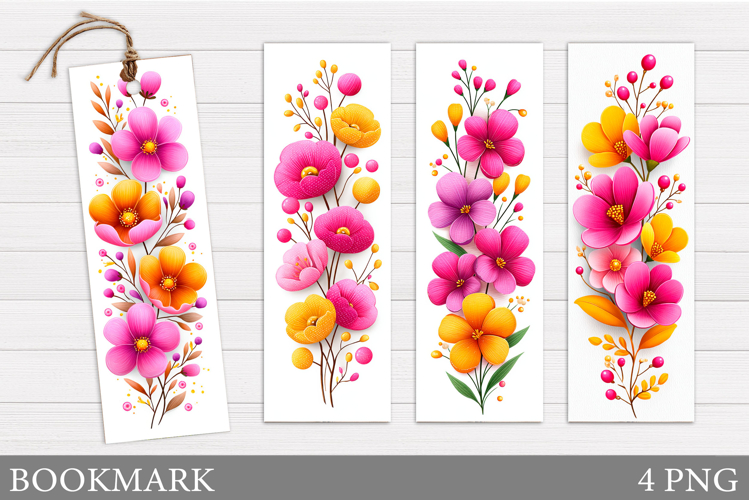 Floral Bookmark Design. Flowers Bookmark Sublimation
