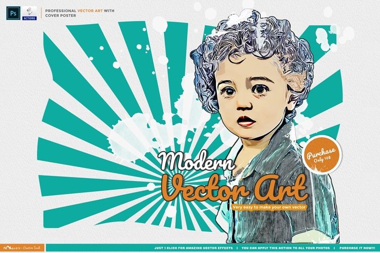 Modern Vector Art - Photoshop Action example image 1